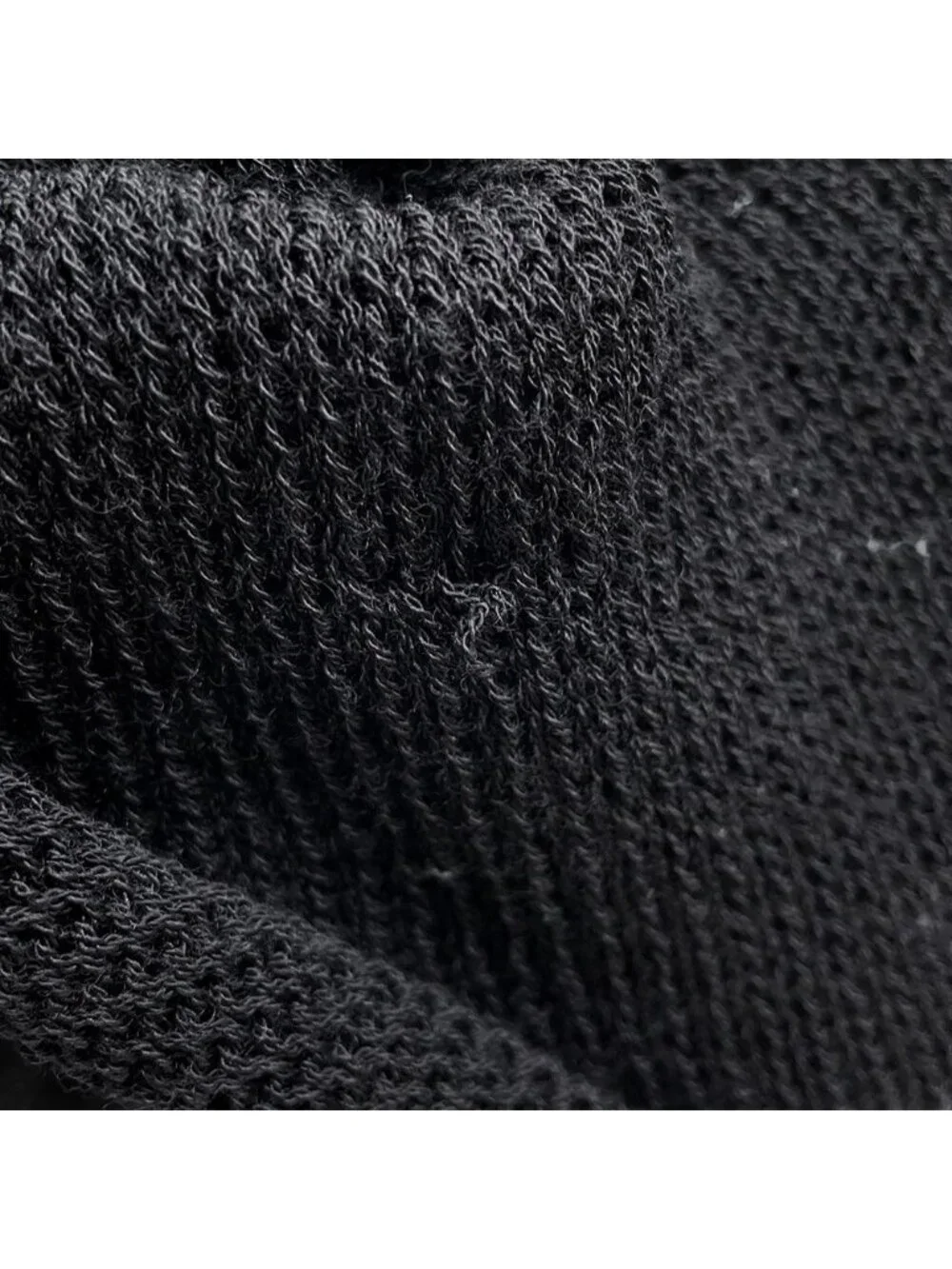 Chanel Dress Knit Long CC Logo Virgin Wool Sleeve Black
